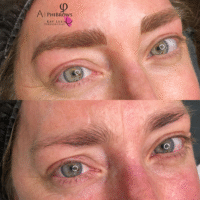 Naturally microbladed bold brows before and after